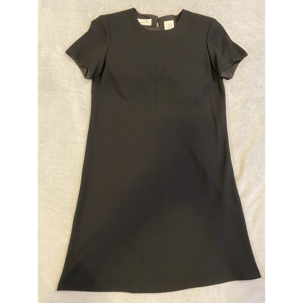Liz Claiborne Dress Black MIDI Maxi Long Button Back Short Sleeve Size‎ 8